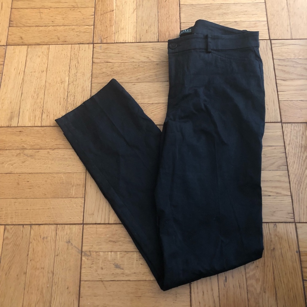 NWOT Ralph Lauren black slacks with paisley print